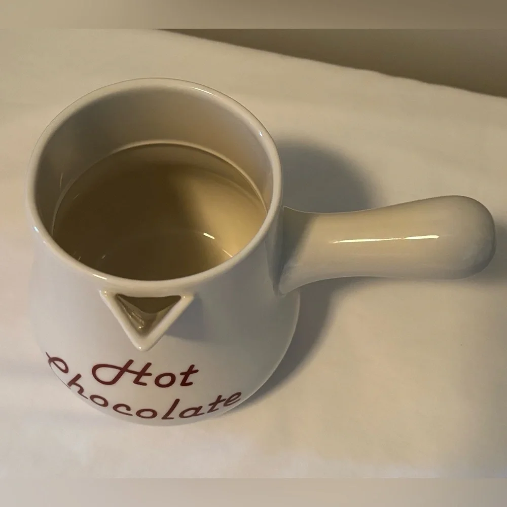 Williams Sonoma Hot Chocolate Pot Bonjour Ceramic Pour Pitcher Coffee Bar